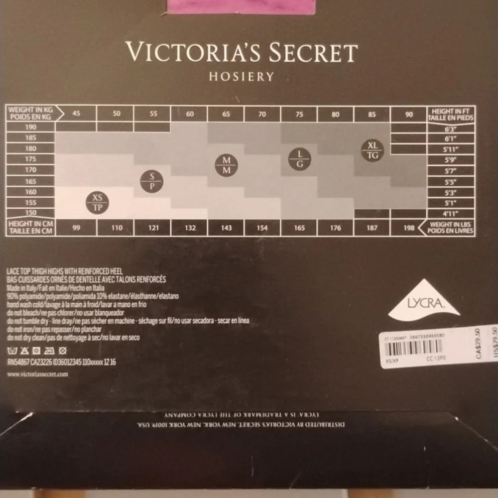 Victoria's Secret Pink Lace Top Hosiery